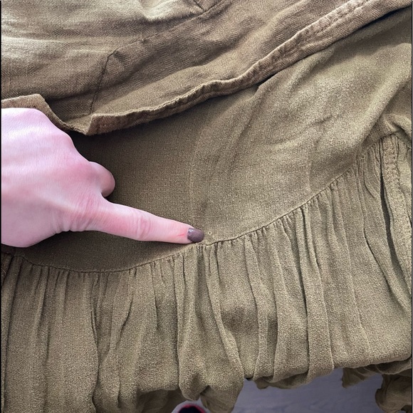 Linen olive green military inspired boho jacket - Picture 14 of 15